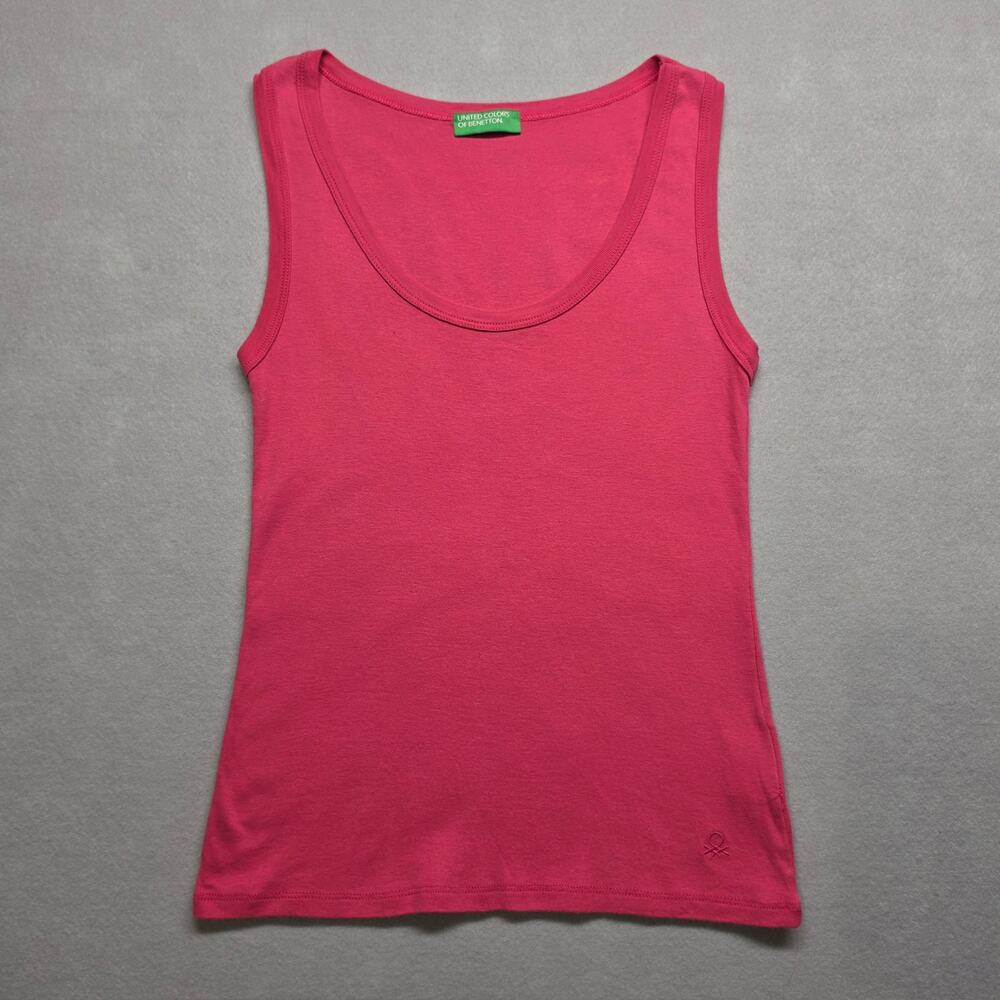 United Colors of Benetton Pink Scoop Neck Cotton Tank Top Small